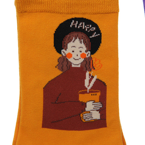 Носки женские ARTE - Девушка с рисунком, микс_5