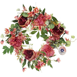 Цветы искусственные венок "Принцесса" 45см нежно-розовый