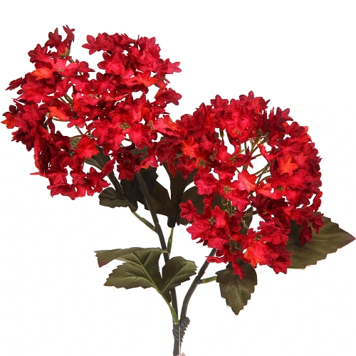 Искусственные цветы FLOWERS MAGIC 65см Гортензии 2 цветка красные_7
