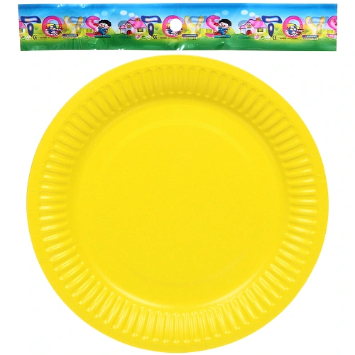 Тарелка бумажная 18 см в наборе 10 шт "Желтый"