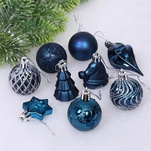 Набор ёлочных украшений Elegant shine 4 см (30 предмета), Сапфир_4