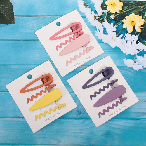 Зажимы для волос 4 шт Star colors- Jessica, микс 6 цветов, 5,51,5 см_3