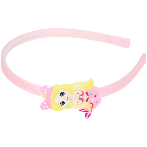 Ободок для волос детский на блистере РОЗОВОЕ ОБЛАКО, русалочка, микс 6 цветов, 1см_15