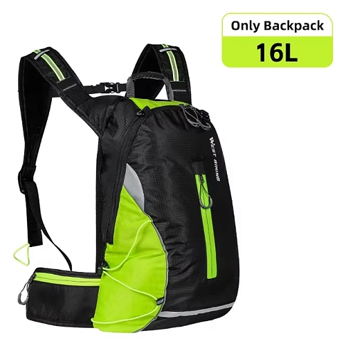 Рюкзак велосипедный, 16 литров West Biking YP0707246, чёрный-зелёный