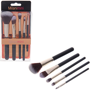 Кисти для макияжа 5шт "ДИ МАРКО", цвет черный, 10*19см/19см