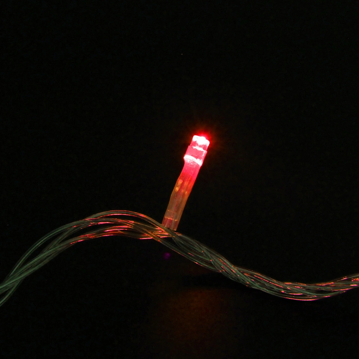 Гирлянда для дома  5,5м 50 ламп LED прозрач.пров.,8 реж, IP-20, Красный