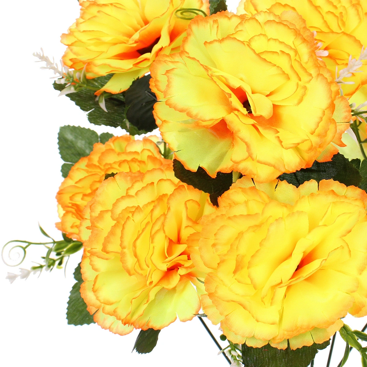 Искусственные цветы "Цветочная мелодия" Гвоздики 50см 10 цветков желтые