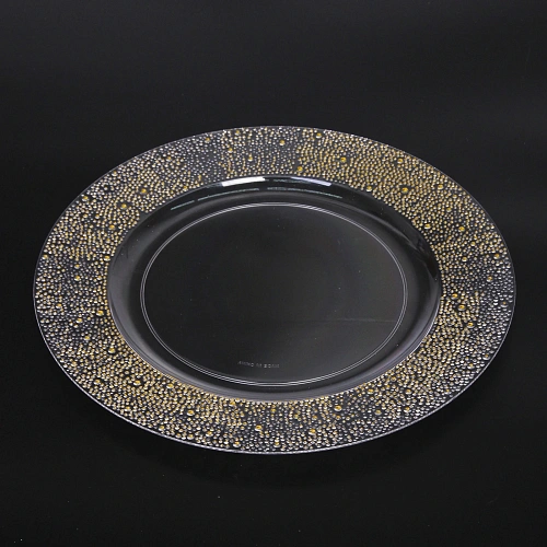 Поднос пластиковый Кристалл 33см золотой песок_5