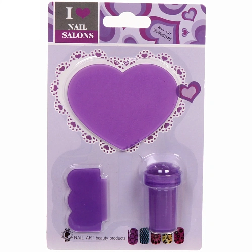 Набор для дизайна ногтей - стемпинг VivA Manicur, пластина сердце, микс 4 цвета, 1711см_6