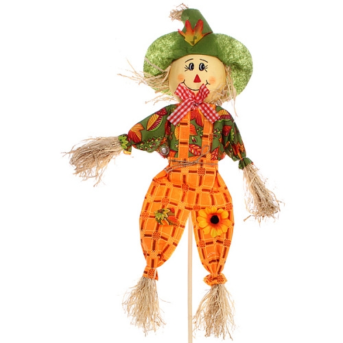 Фигура садовая "Пугало - Мартин" в зеленой шляпе 55 (85) см ДоброСад