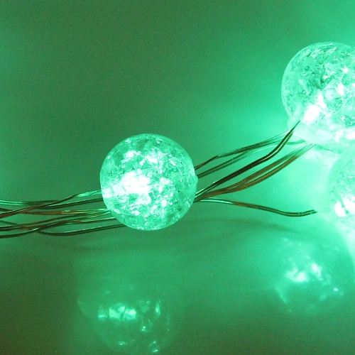 Гирлянда для дома Жемчужина на батарейках 2,0 м 20 ламп LED, d-1 см, 3 реж, IP-20, Зеленый_3
