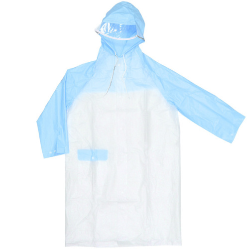Дождевик-плащ "Радуга" с капюшоном,регулир.манжет,с отдел.под рюкзак, цвет бело-синий, размер XL(95*57см) ДоброСад