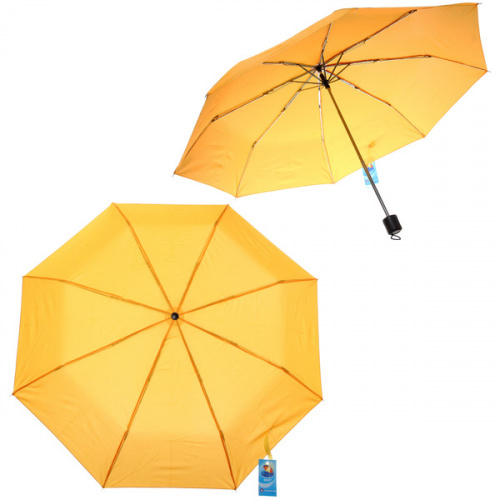 Зонт женский механический "Ultramarine", цвет желтый, 8 спиц, d-97см, длина в слож. виде 24см   
