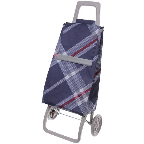 Тележка хозяйственная с сумкой (93*40*30см, колеса 15см,грузоподъемность до 40 кг) синяя