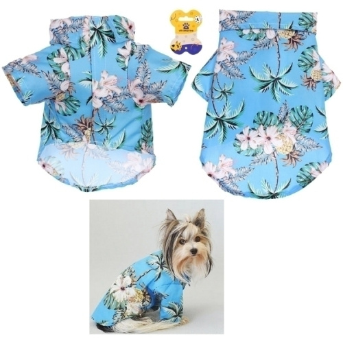 Рубашка для собак и кошек малых и средних пород "СТИЛЬНЫЙ БРО", принт пальмы, размер M