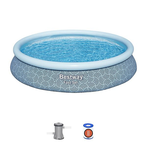 Бассейн надувной Fast Set 457*84 см + фильтр-насос 2006 л/ч (II) Bestway (57313)