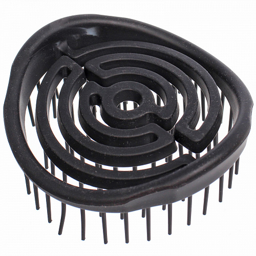 Расческа массажная компактная "Сosmo style", цвет черный, 8см, форма круг, в пластиковой коробке