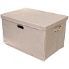 Коробка для хранения вещей складная с крышкой "ДЭСТРА", цвет светло-бежевый, 58*40*35см