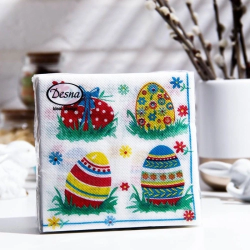 Салфетки бумажные 24*24 DESIGN Пасхальные яйца 1 сл., 40л
