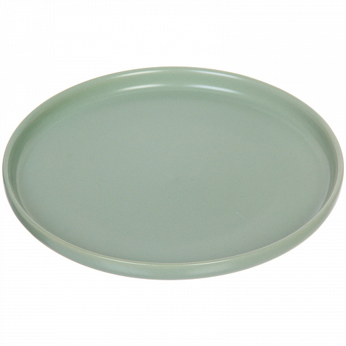 Тарелка керамическая "Акварель" 20,5см*2,5см, нежно-зеленая