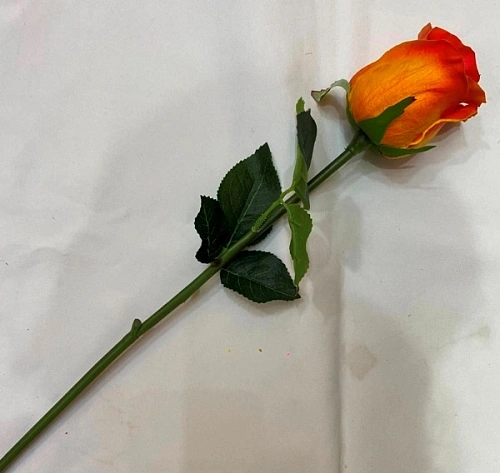 Цветок искусственный "Natur" 50см Розочка оранжевая