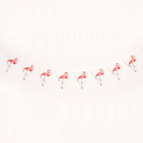  Растяжка "Фламинго" 20 x16.5 см, 8 флажков 