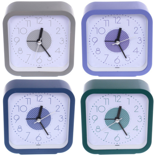 Будильник "Авалон" 10*10*4,3см, микс цветов