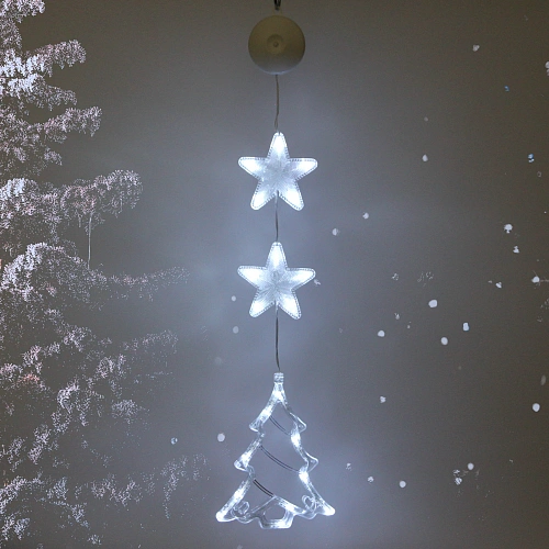 Фигура светодиодная "Елочка" 15*19 см (батарейки 3 ААА), 1 реж, Белый
