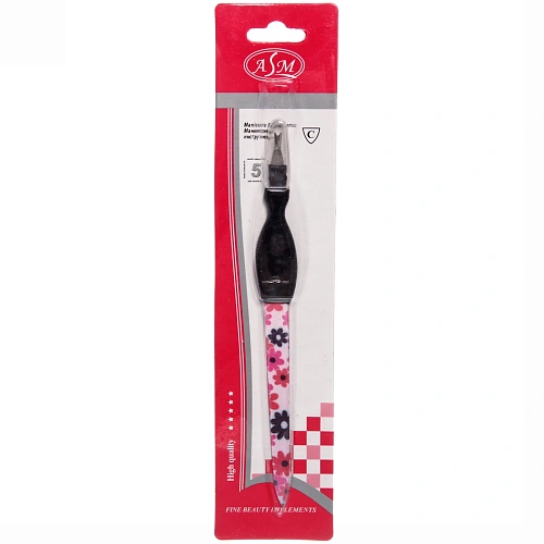 Пилка для ногтей металлическая с триммером на блистере Галант, цвет ручки микс матовый, цвет пилки микс,16,5см_10