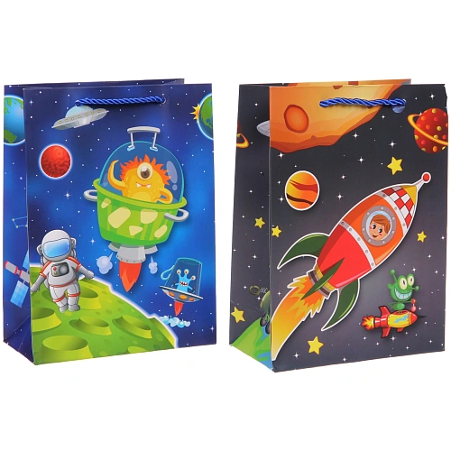 Пакет подарочный Весёлый космос 18248,5 см, микс_3