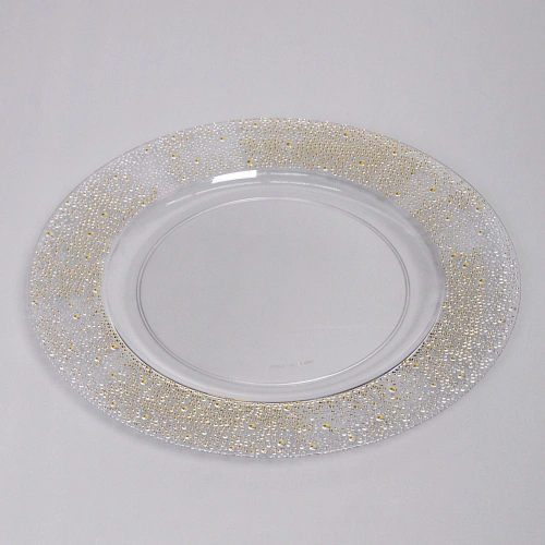 Поднос пластиковый Кристалл 33см золотой песок_4