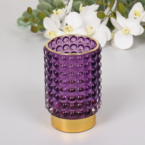 Подсвечник "Мерцание" 8,5*12,5 см, Фиолетовый
