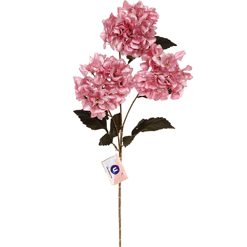 Искусственные цветы "FLOWERS GLAMOUR" 70см Гортензии 3 цветка розовые