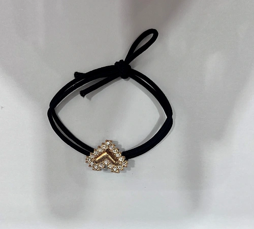 Резинка для волос в наборе 2шт "DesignPRO", цвет черный / золото , 2*1,5см