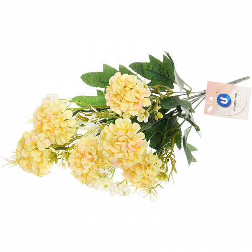 Искусственные цветы "Летняя фантазия" Гортензия 30см цвет желтый