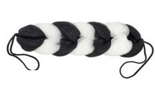 Мочалка косичка "Tressy", цвет черный, 26*6.5см / 70 гр