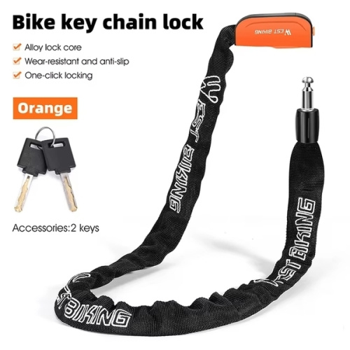 Замок велосипедный тросовый West biking, YP0705097, чёрный-оранжевый