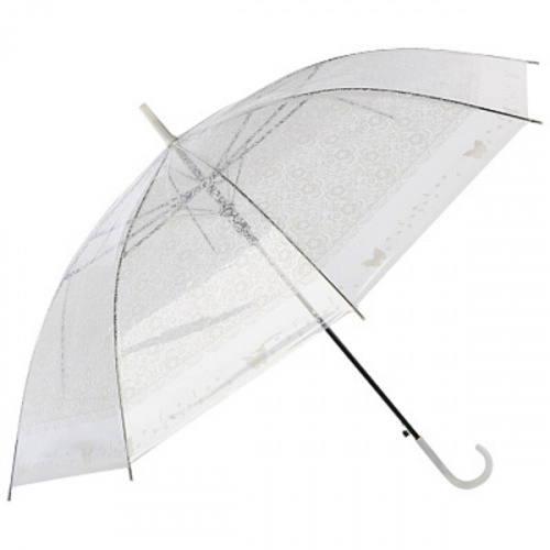 Зонт-трость полуавтоматический 90см "BASIC" белый