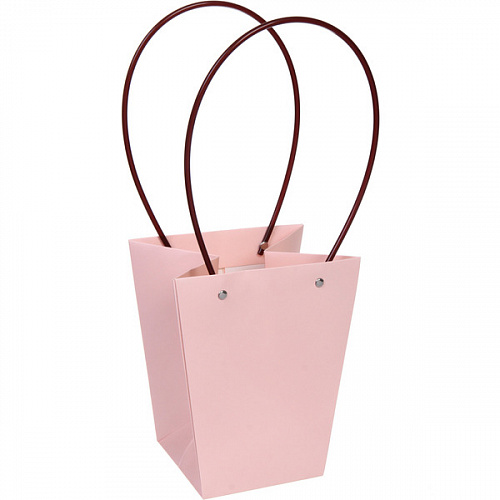Пакет для цветов и подарков "Нежность" 20*17*12 см, розовый