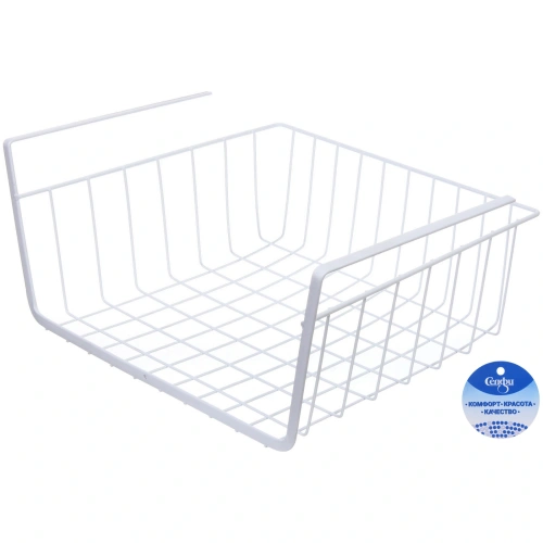Корзина металлическая подвесная "ФАРГО", цвет белый, 32,5*22*14см (лейбл) 