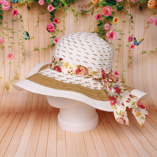 Шляпа женская с широкими полями TiraMiSu- Николь, микс 4 цвета, р58, ширина полей 10 см_28