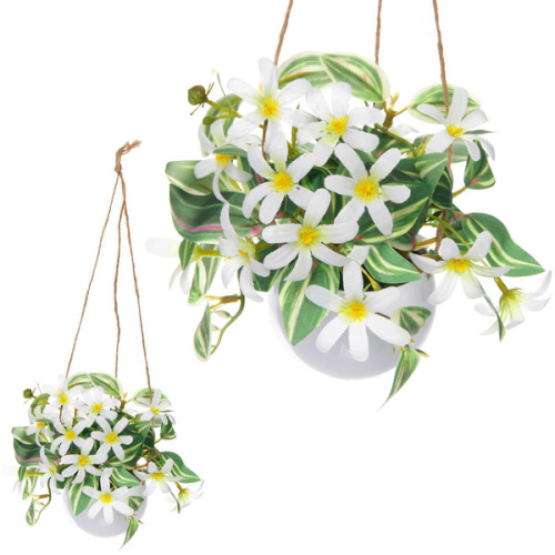 Цветочная композиция "Верона" 16см подвесная в горшке, белые цветы