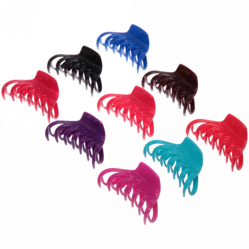 Заколка-краб для волос на блистере "Diana Collection - Mila", микс 6 цветов, 8см 