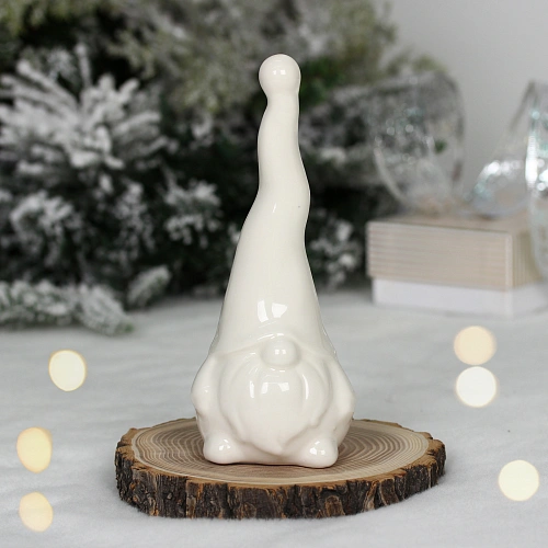 Украшение новогоднее GLOSS "Милый колпачок" 6*7*17 см, Белый