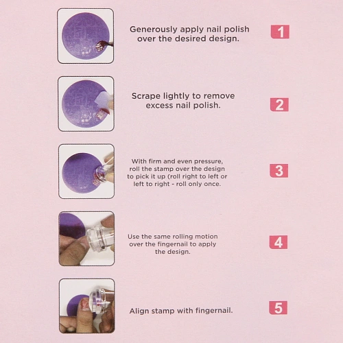 Набор для дизайна ногтей - стемпинг VivA Manicur, пластина ажурная, микс 4 цвета, 1711см_6