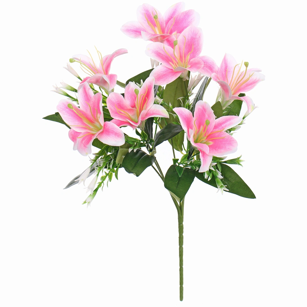 Искусственные цветы "Букет лилий" 35см 7 цветков розовые