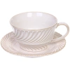 Чайная пара "Верона" (кружка 230мл, блюдце) полоска бежевая