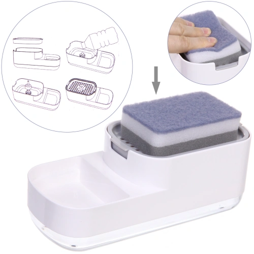 Подставка под губку с дозатором 600мл 22,9х10,8х8,5 1862