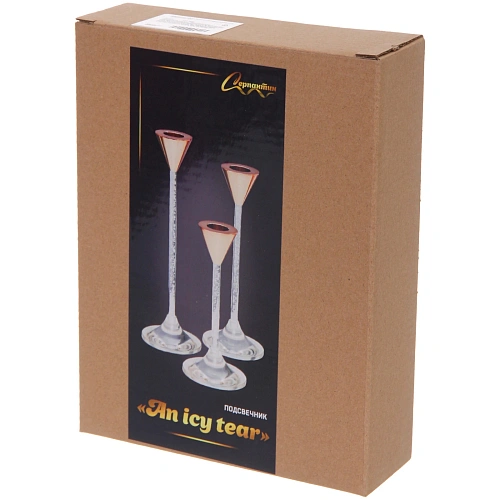 Подсвечники AN ICY TEAR 77151820 см (набор 3 шт), Прозрачныйзолото_5