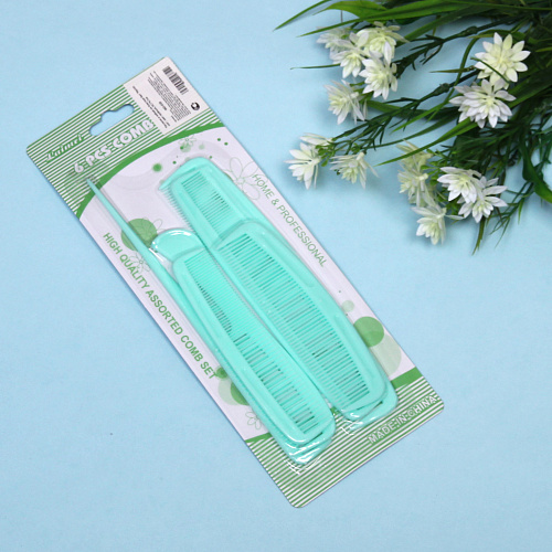 Расчески в наборе на блистере 6шт Stylish mix, цвет зелёный, 25,79,7см_7